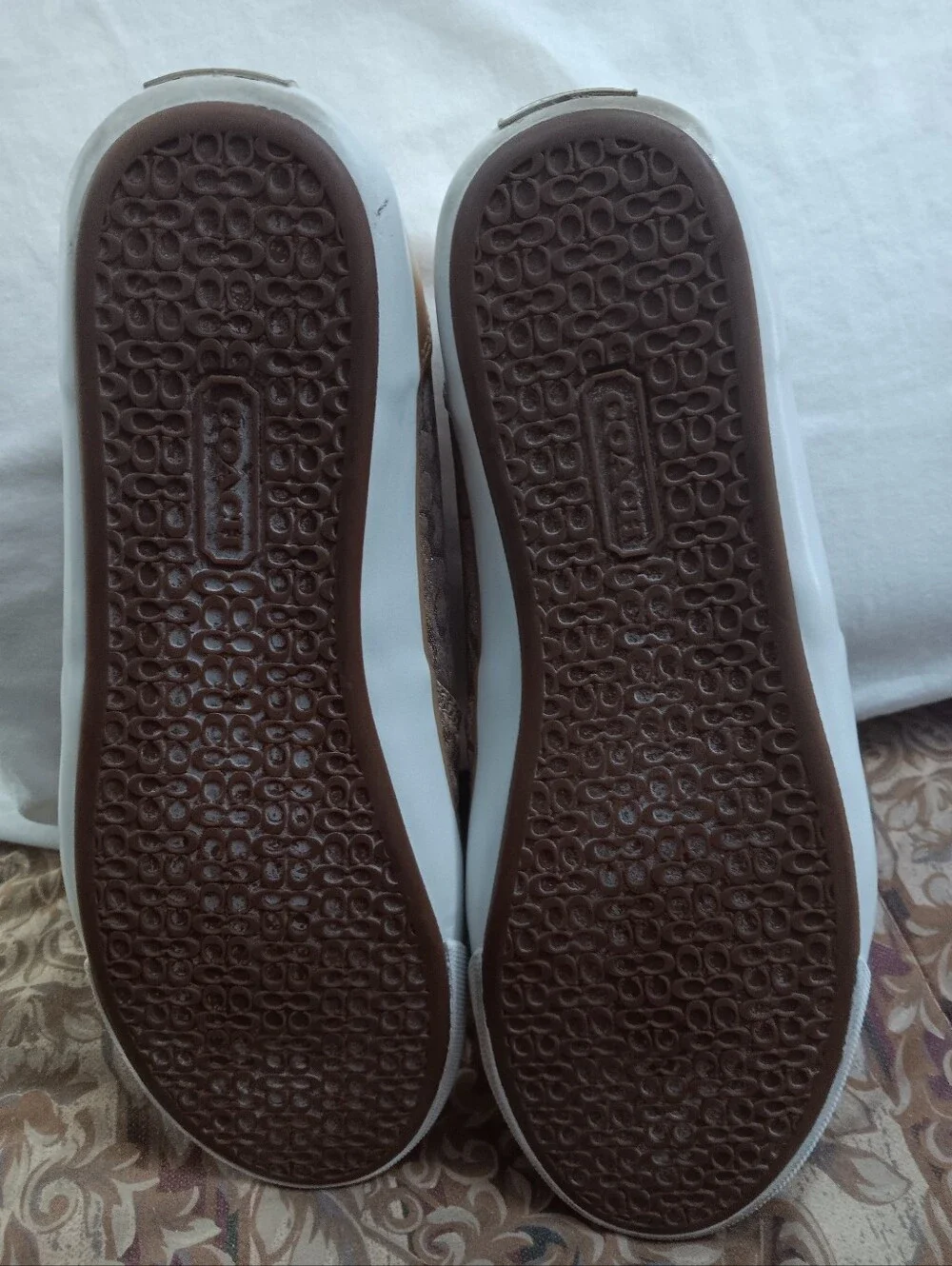 Authentic Coach Signature Faux Fur Lining Slip-on Sneakers